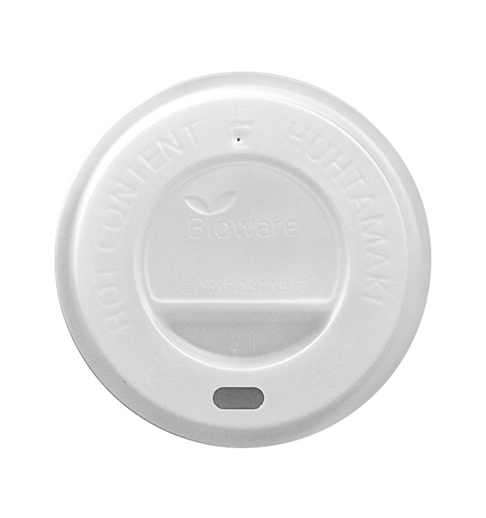 Plastic Lid PLA for Paper Cup Ø8,0cm 4 Oz/120ml (100 Units)