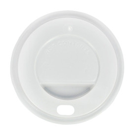 Lid with Hole for Paper Cup 7Oz White Ø7,2cm (100 Units)