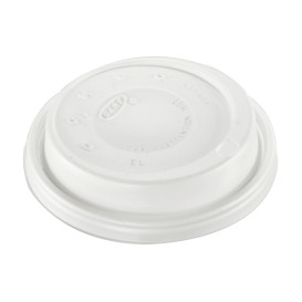 Plastic Lid PS "Cappuccino" White Ø8,6cm (100 Units)  