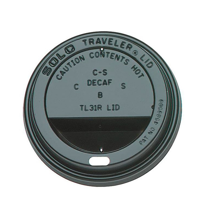 Lid for Paper Cup Hole Black 12,16 and 20 Oz Ø8,9cm (100 Units)