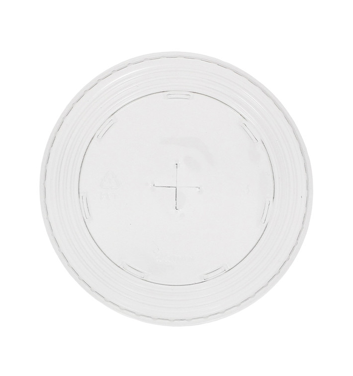 Plastic Lid with Straw Slot PET Ø9,5cm for PLA and PET Cups 265, 364, 425, 450 and 550ml (50 Units)