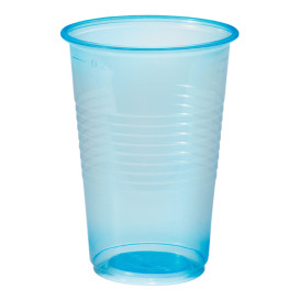 Plastic Cup PP Blue Clear 230ml (100 Units)