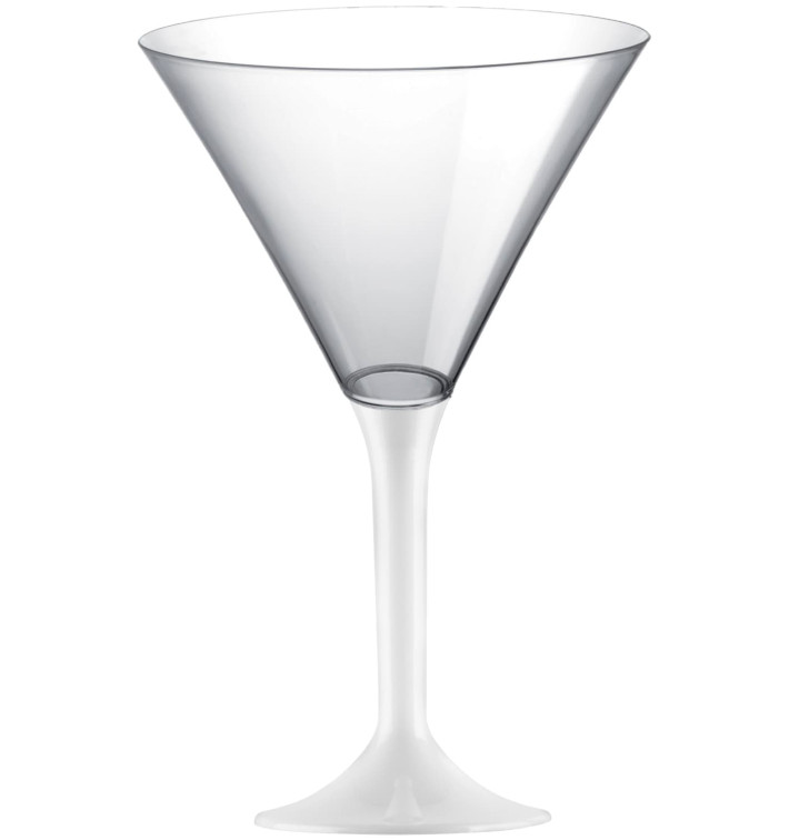 Plastic Stemmed Glass Cocktail White 185ml 2P (200 Units)