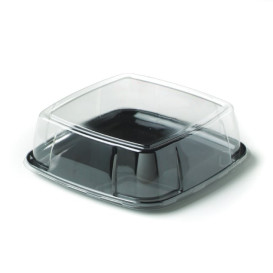 Plastic Tray Hard Black with Lid 40x40cm (25 Uds)