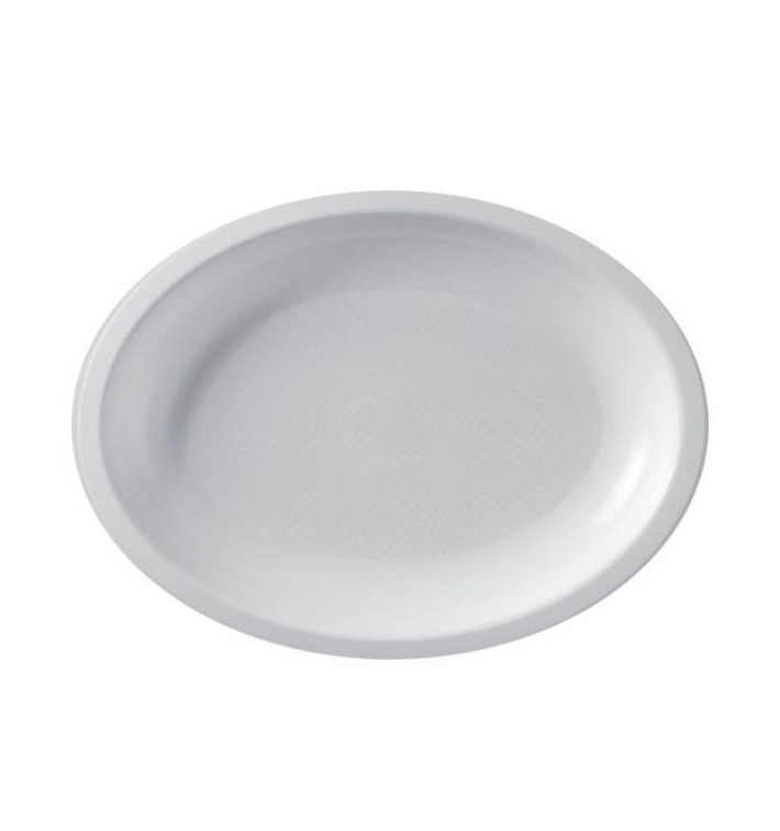 Plastic Platter Microwavable Oval Shape White 31,5x22 cm (25 Units) 