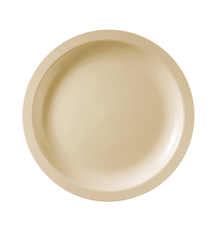 Plastic Plate Flat Cream "Round" PP Ø18,5 cm (600 Units)