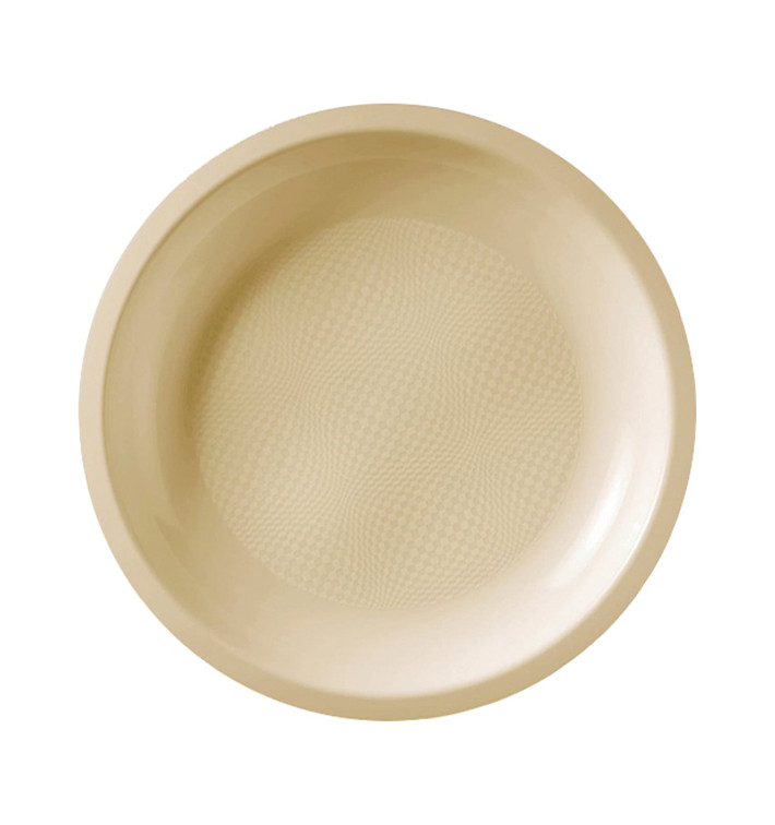 Plastic Plate Flat Cream "Round" PP Ø22 cm (50 Units) 