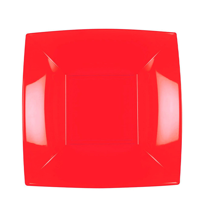 Plastic Plate Deep Red "Nice" PP 18 cm (25 Units) 