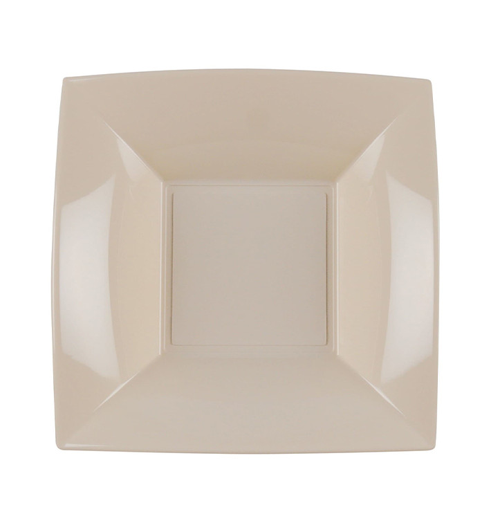 Plastic Plate Deep Beige "Nice" PP 18 cm (300 Units)