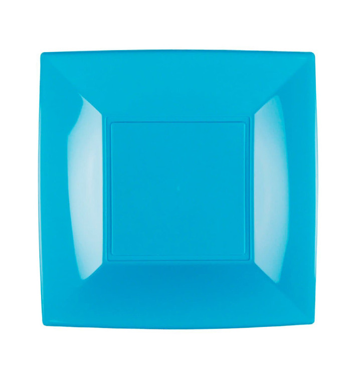 Plastic Plate Flat Turquoise "Nice" PP 18 cm (300 Units)