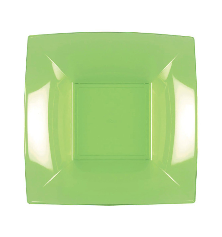 Plastic Plate Deep Lime Green "Nice" PP 18 cm (25 Units) 