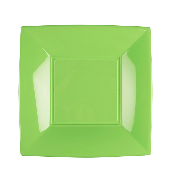 Plastic Plate Flat Lime Green "Nice" PP 23 cm (300 Units)