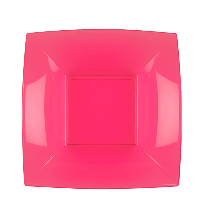 Plastic Plate Deep Fuchsia "Nice" PP 18 cm (300 Units)