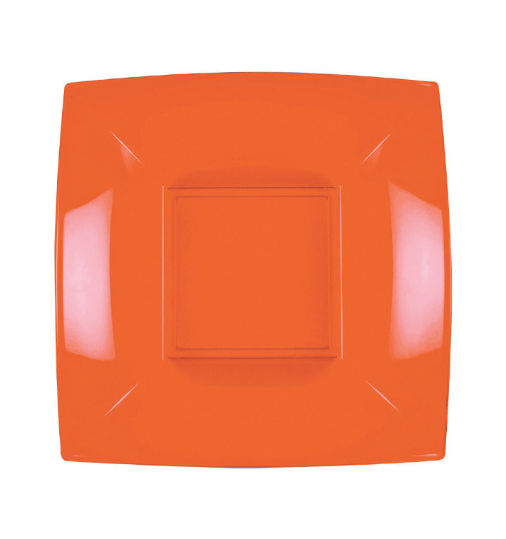 Plastic Plate Deep Orange "Nice" PP 18 cm (25 Units) 