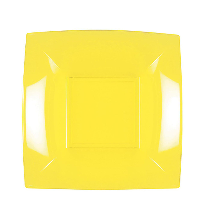 Plastic Plate Flat Yellow "Nice" PP 18 cm (25 Units) 