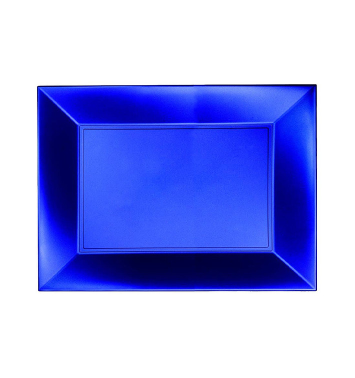 Plastic Tray Microwavable Blue "Nice" 28x19cm (12 Units) 