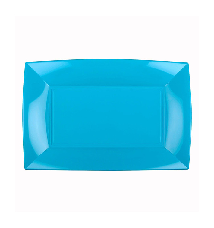 Plastic Tray Microwavable Turquoise "Nice" 28x19cm (12 Units) 