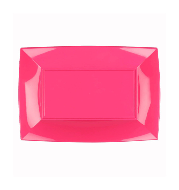 Plastic Tray Microwavable Fuchsia "Nice" 28x19cm (12 Units) 