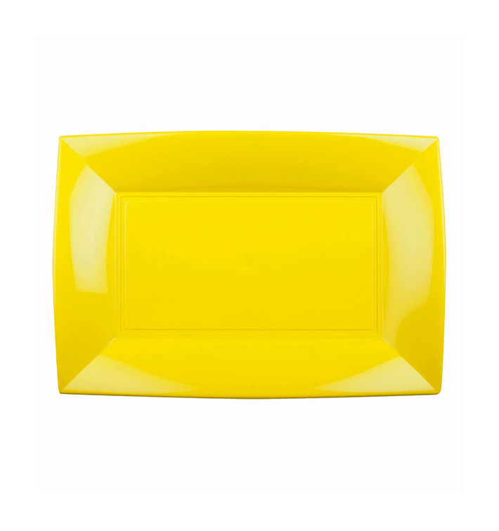 Plastic Tray Microwavable Yelow "Nice" 28x19cm (12 Units) 