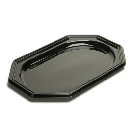 Plastic Platter Octogonal Shape Black 27x19 cm (50 Units)