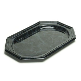 Plastic Platter Octogonal Shape Marble 46x30 cm (50 Units)