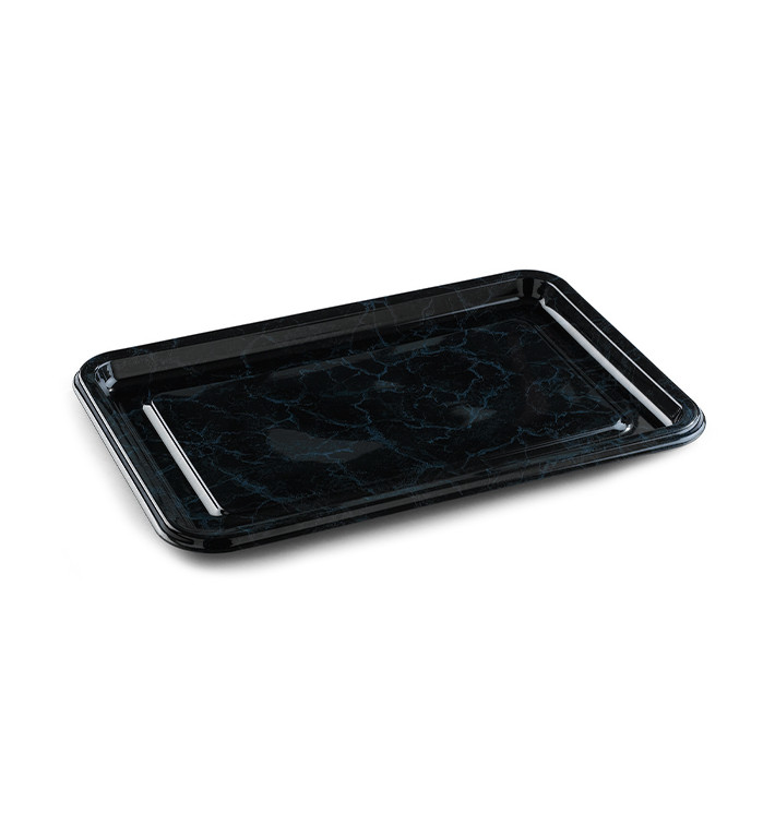 Plastic Tray Rectangular Shape Marble 35X24 cm (5 Units) 