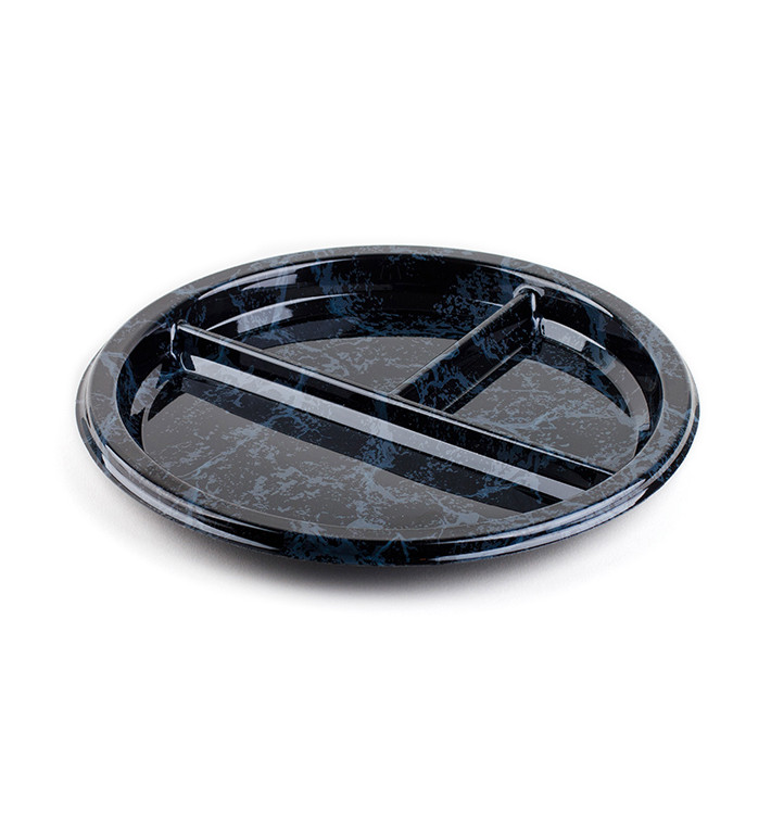 Plastic Plate Round Shape 3C Marble 26cm (250 Units)