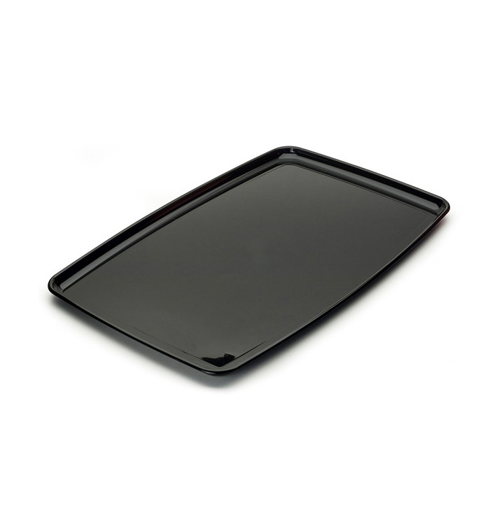 Plastic Tray Hard Rectangular Shape Black 30x45cm (5 Units) 