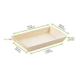 Wooden Tray 13x6,5x2cm 125ml (100 Units)