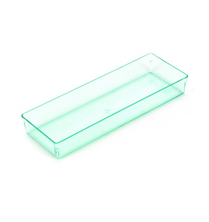 Plastic Tray PS Rectangular shape Water Green 13,1x4,6 cm (288 Units)