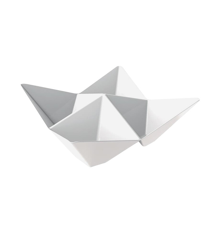 Tasting Plastic Bowl PS "Origami" White 10,3x10,3cm (500 Units)