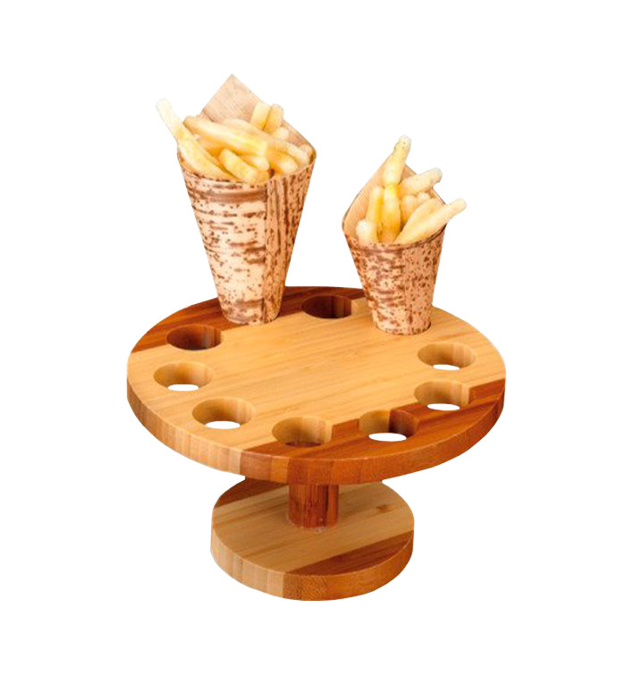 Bamboo Serving Cone Holder 10 slots (1 Unit) 