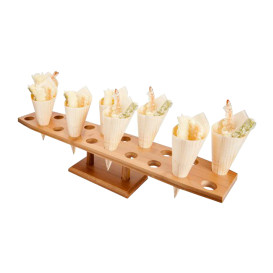 Bamboo Serving Cone Holder 20 slots (1 Unit) 