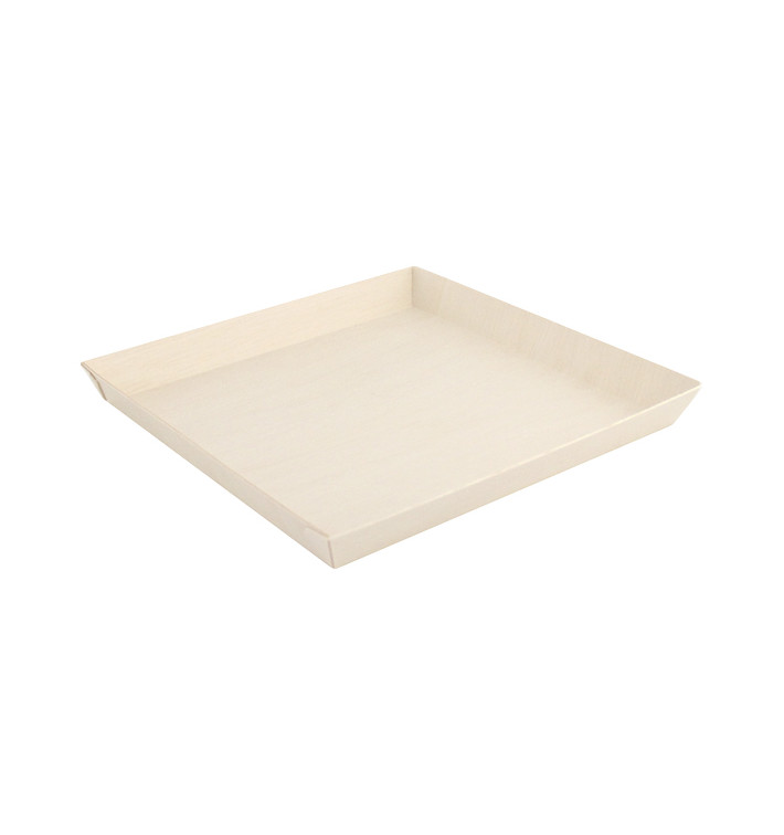 Wooden Plate Square Shape 23x23x2,5cm 1250ml (25 Units)