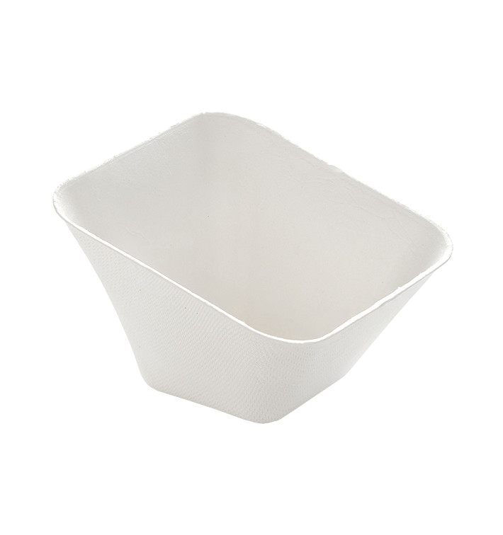 Sugarcane Mini Bowl Square Shape White 90ml (50 Units)