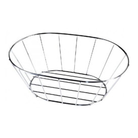 Basket Containers Steel Oval Shape Silver 21,6x14x7,6cm (1 Unit) 