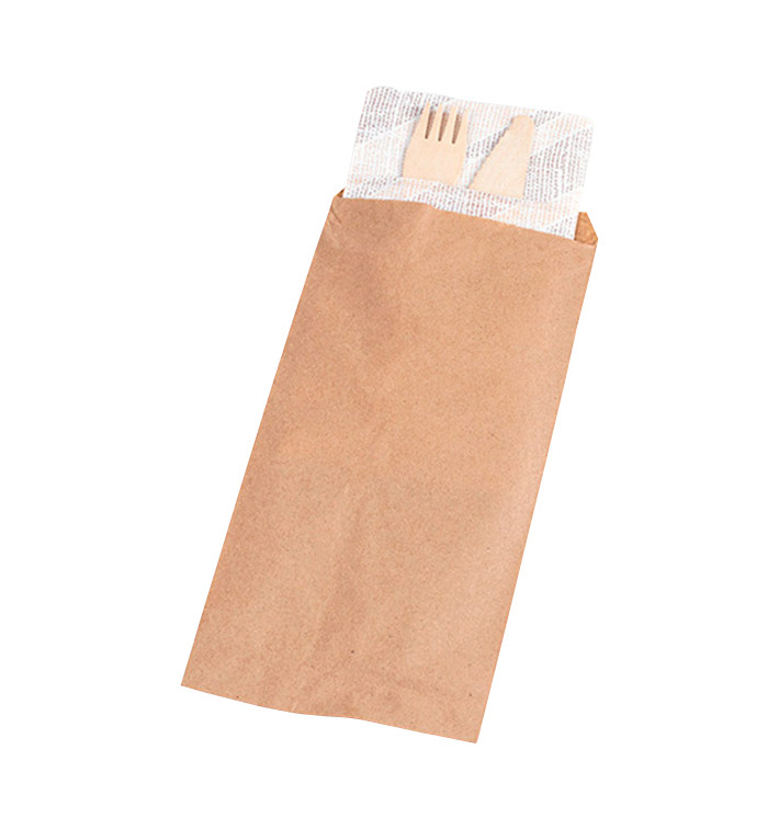 Paper Cutlery Envelopes Kraft 9x24cm (125 Units)