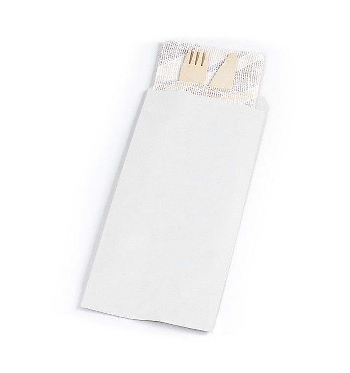 Paper Cutlery Envelopes White 9x24cm (125 Units)