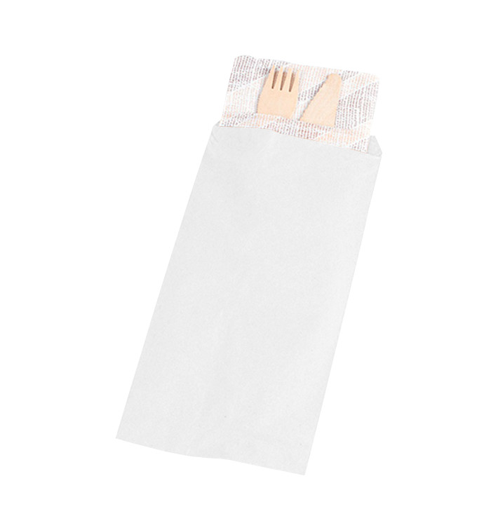 Paper Cutlery Envelopes White 11x24cm (125 Units)