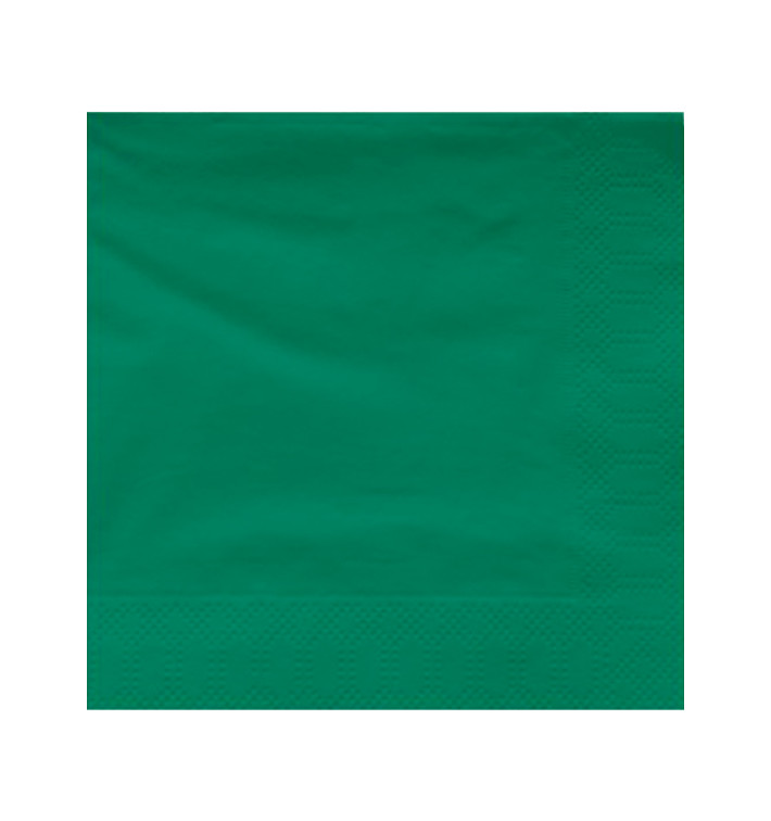 Paper Napkin Edging Green 2 Layers 30x30cm (100 Units)  