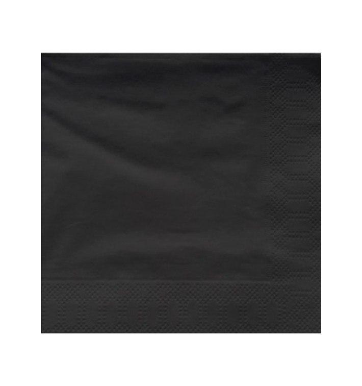 Paper Napkin Edging Black 40x40cm (50 Units) 