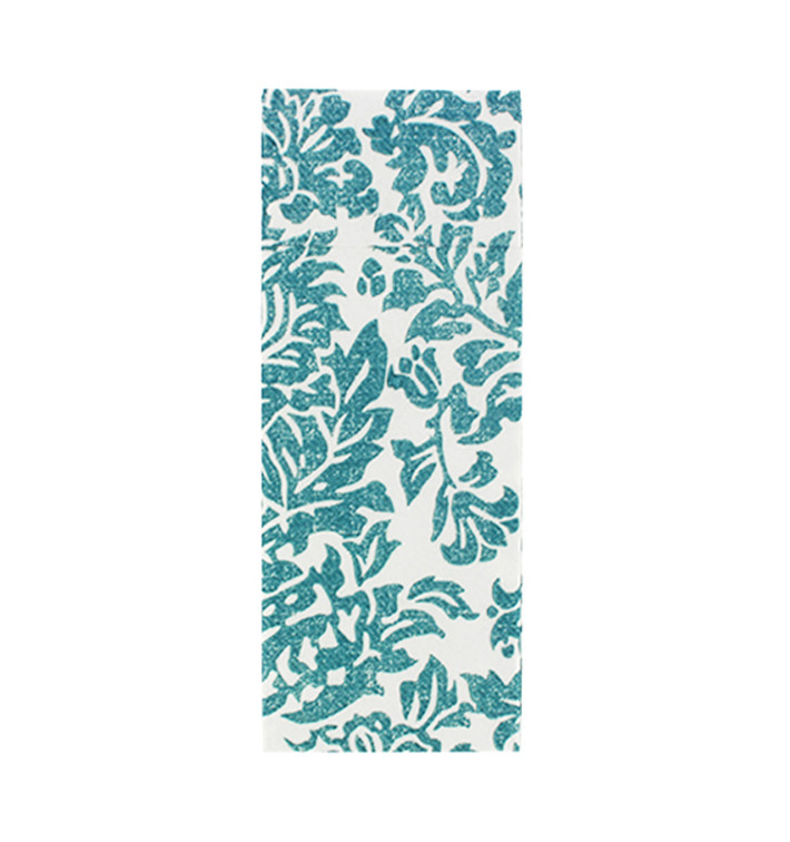 Pocket Fold Airlaid Napkins "Versalles" Turquoise 32x40cm 55g/m² (40 Units) 