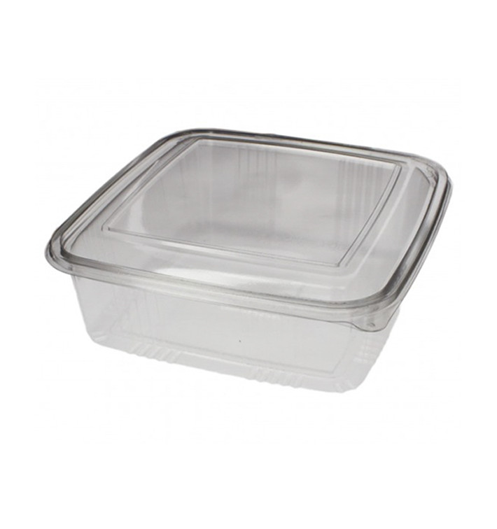 Plastic Hinged Deli Container PET Square shape 1500ml (200 Units)