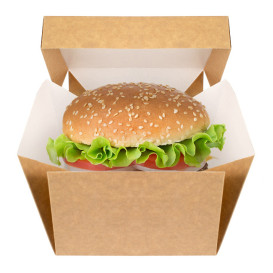 Gourmet Burger Box Kraft 13x13x10cm (25 Units)