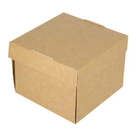 Gourmet Burger Box Kraft 13x13x10cm (25 Units)