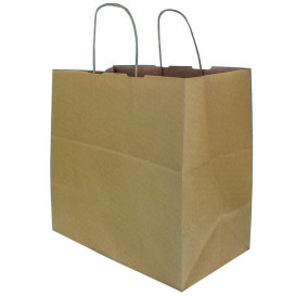 Paper Bag with Handles Kraft Brown 115g/m² 31+20x32cm (25 Units)