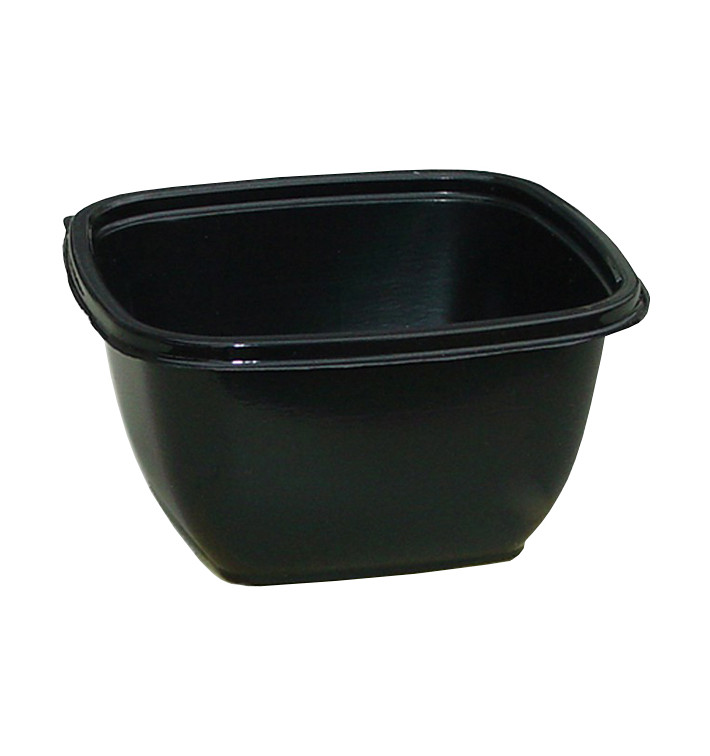 Plastic Bowl PET Square Shape Black 500ml 125x125x70mm (500 Units)