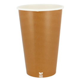 Plastic-Free Paper Cup 16 Oz/480ml "Caramel" Ø9cm (1.000 Units)