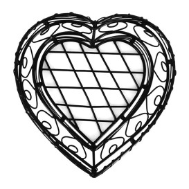 Serving Basket Containers Steel Heart Shape Black 18x18x9cm (1 Unit) 