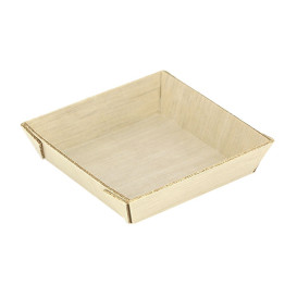 Wooden Mini Plate Square Shape 6x6x1,5cm (20 Units) 